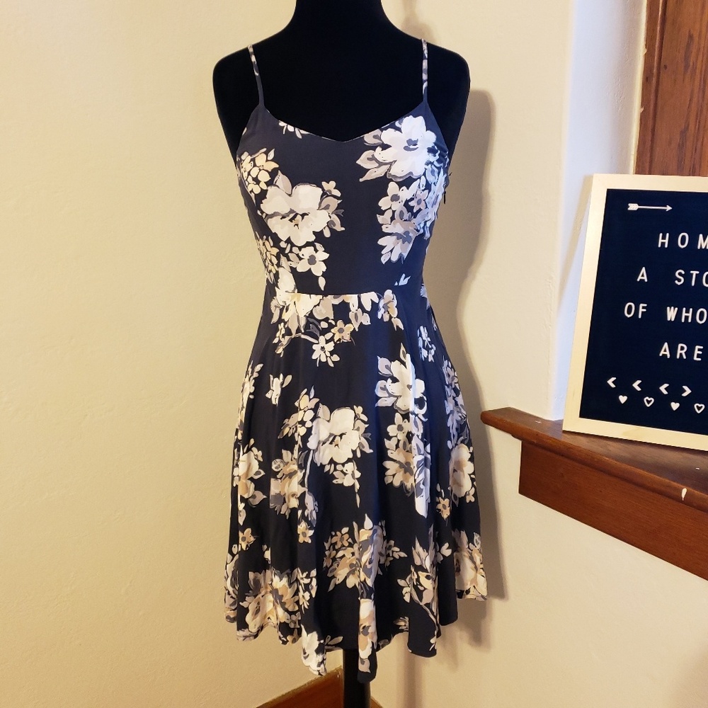Old Navy Blue Floral Dress XS